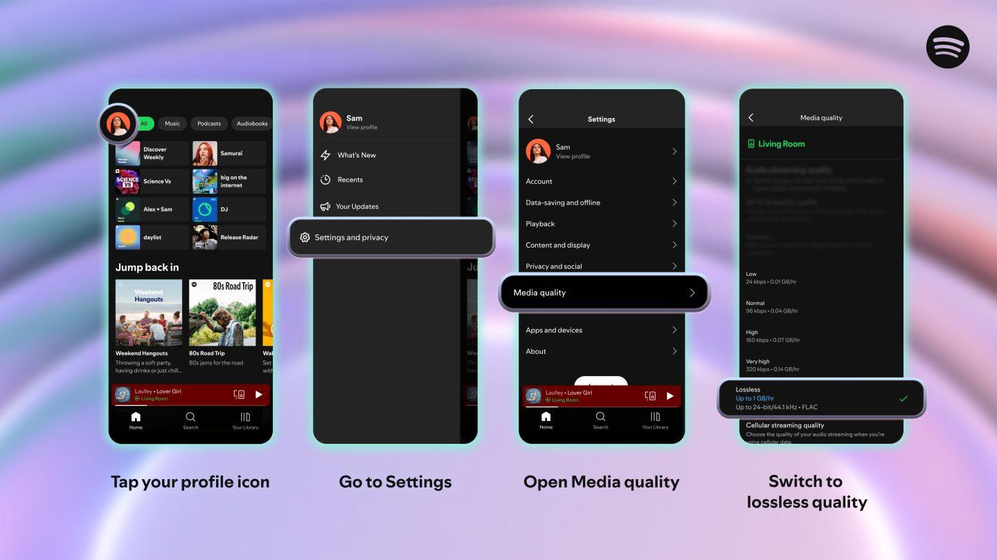 A Spotify Lossless engedélyezése