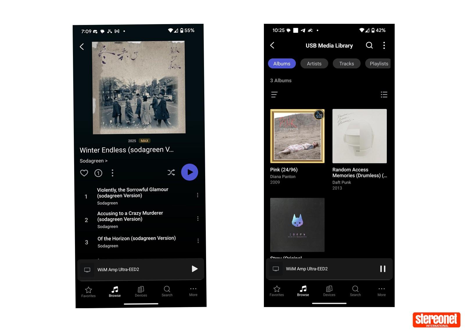 WiiM app képernyőképek