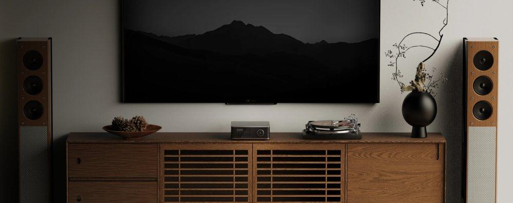 WiiM Amp Ultra komódon